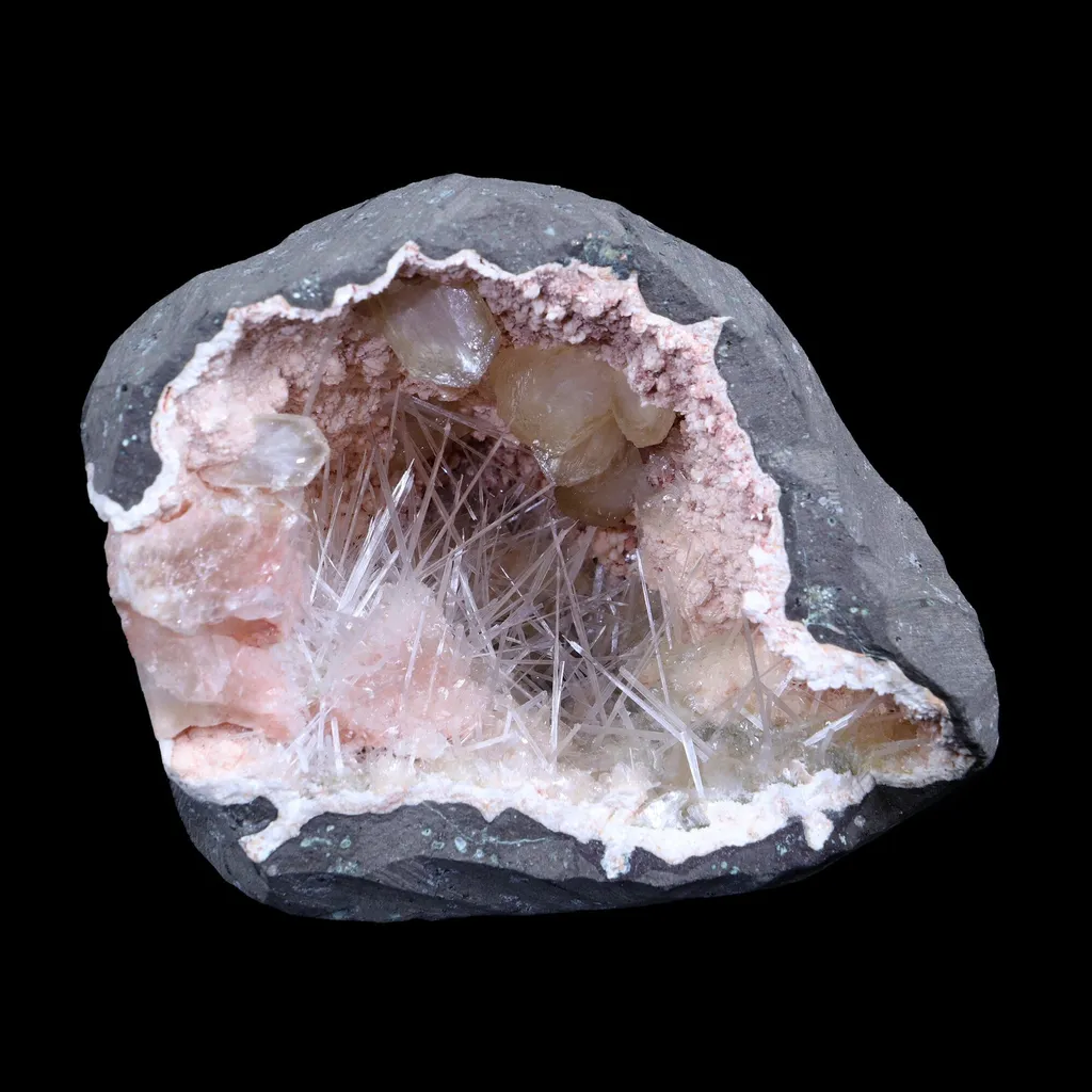 Rare Scolecite, Heulandite & Stilbite Semi-Geode Freestanding Natural Mineral Specimen – from Raigad,Maharashtra image