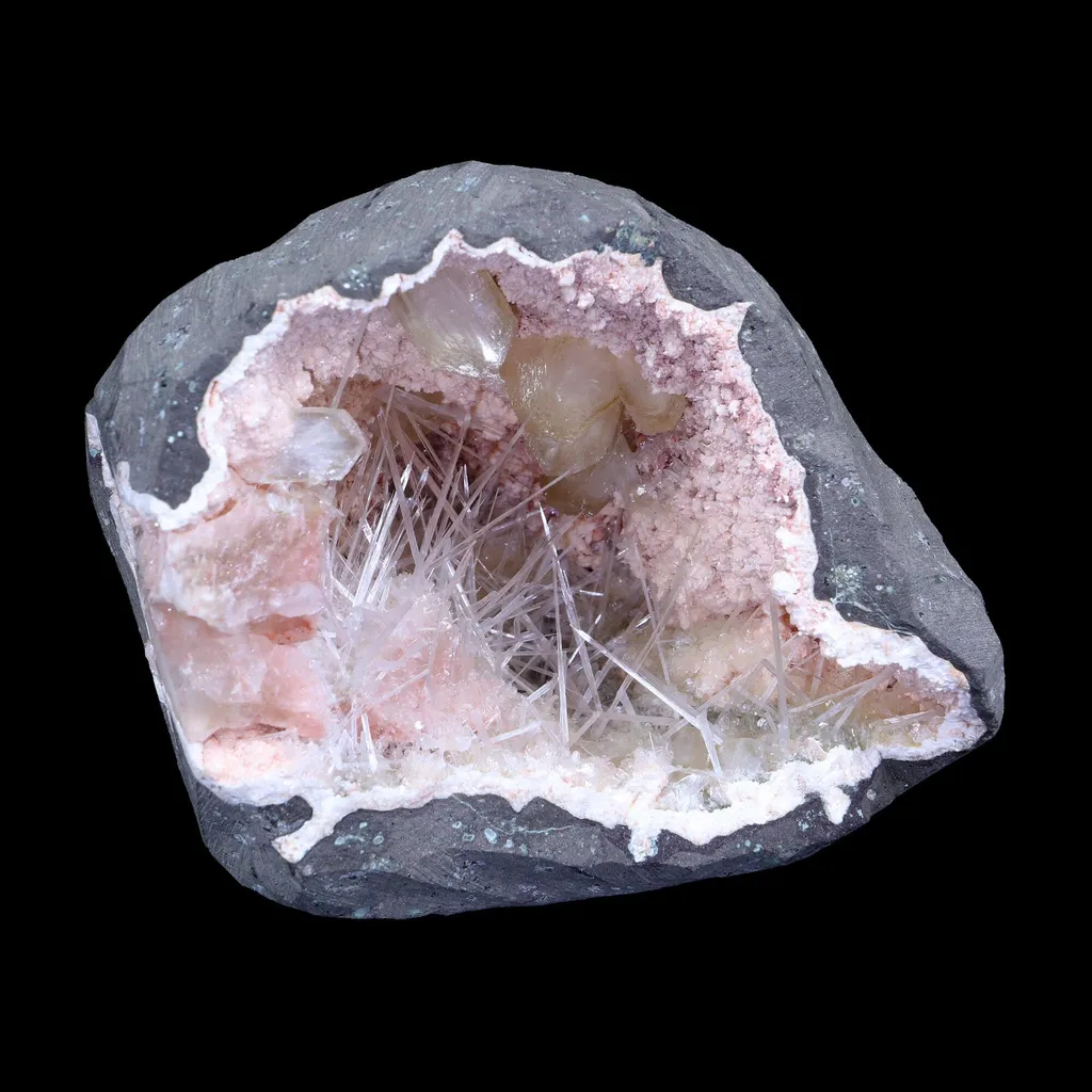 Rare Scolecite, Heulandite & Stilbite Semi-Geode Freestanding Natural Mineral Specimen – from Raigad,Maharashtra - image 3