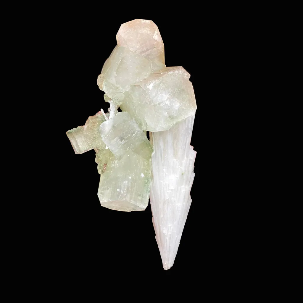 Rare Scolecite Spray with Green Apophyllite Crystals – Natural Indian Zeolite Specimen from Nashik, India DK150 - image 5