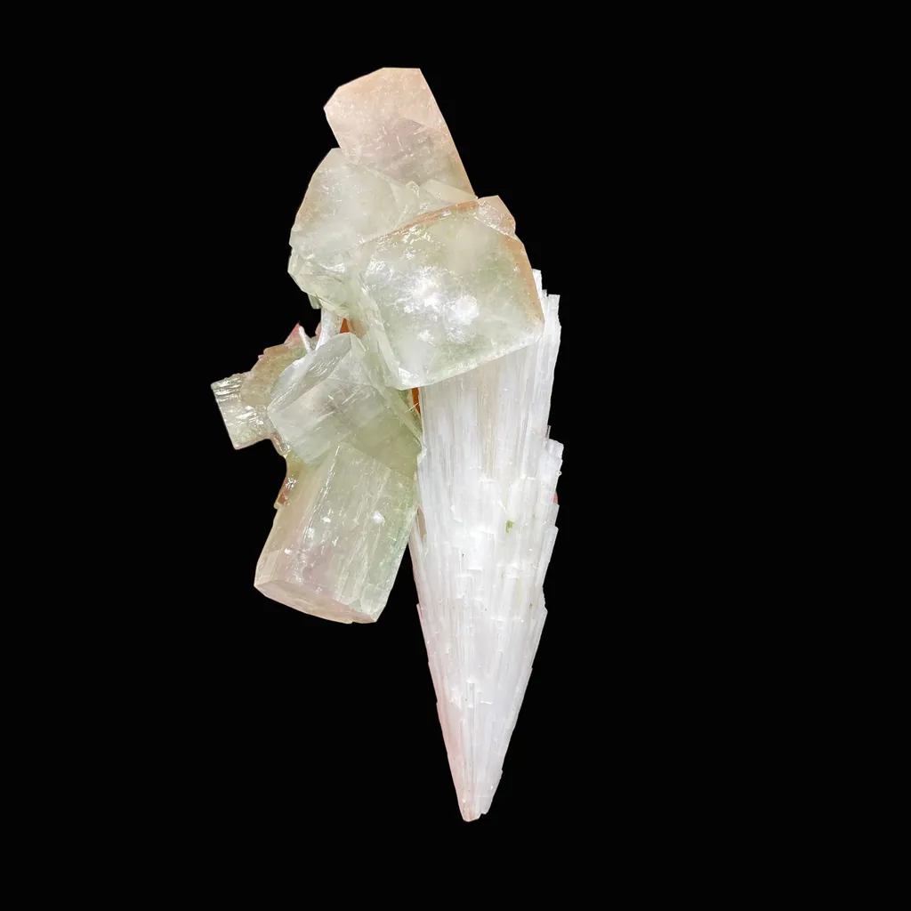 Rare Scolecite Spray with Green Apophyllite Crystals – Natural Indian Zeolite Specimen from Nashik, India DK150 - image 3
