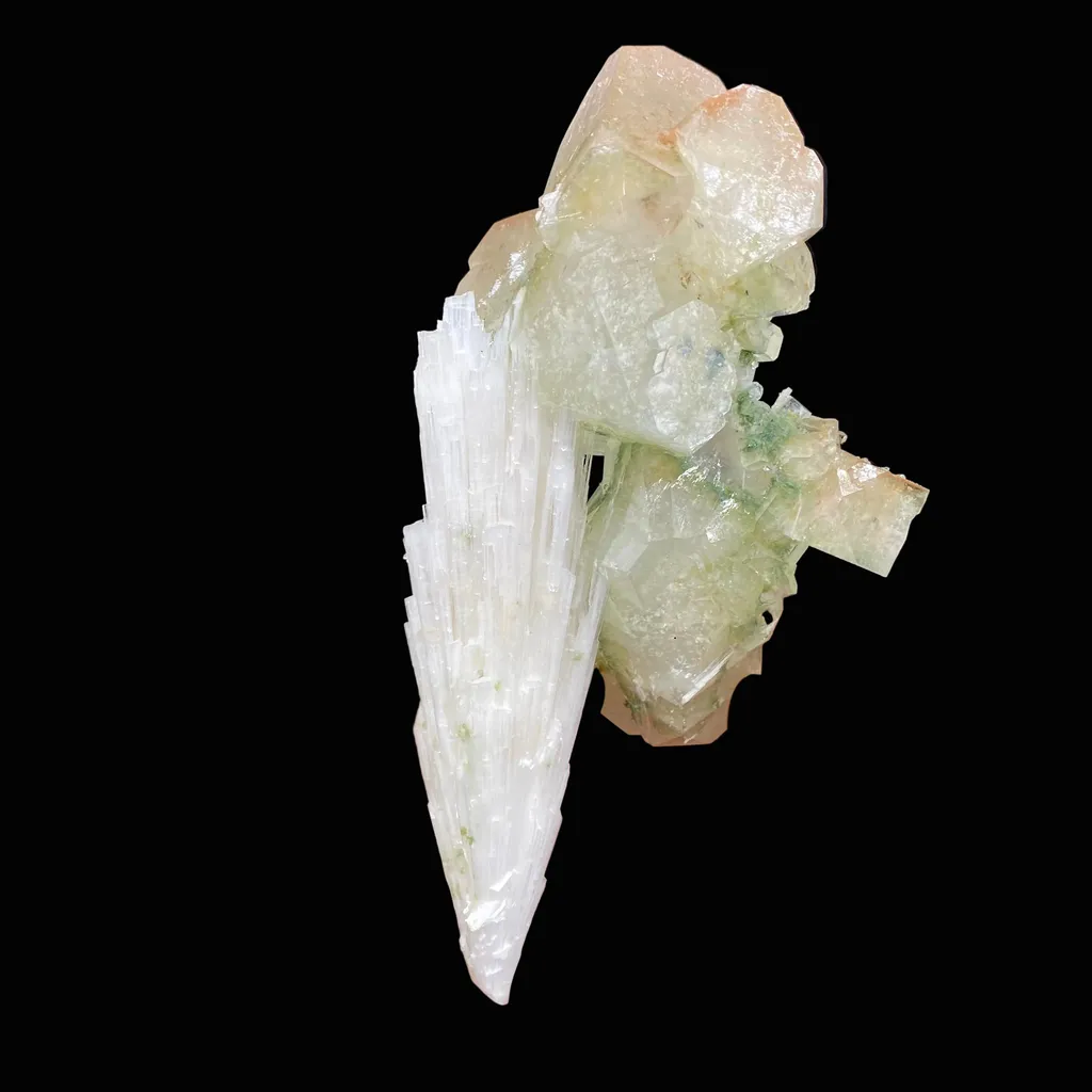 Rare Scolecite Spray with Green Apophyllite Crystals – Natural Indian Zeolite Specimen from Nashik, India DK150 - image 2