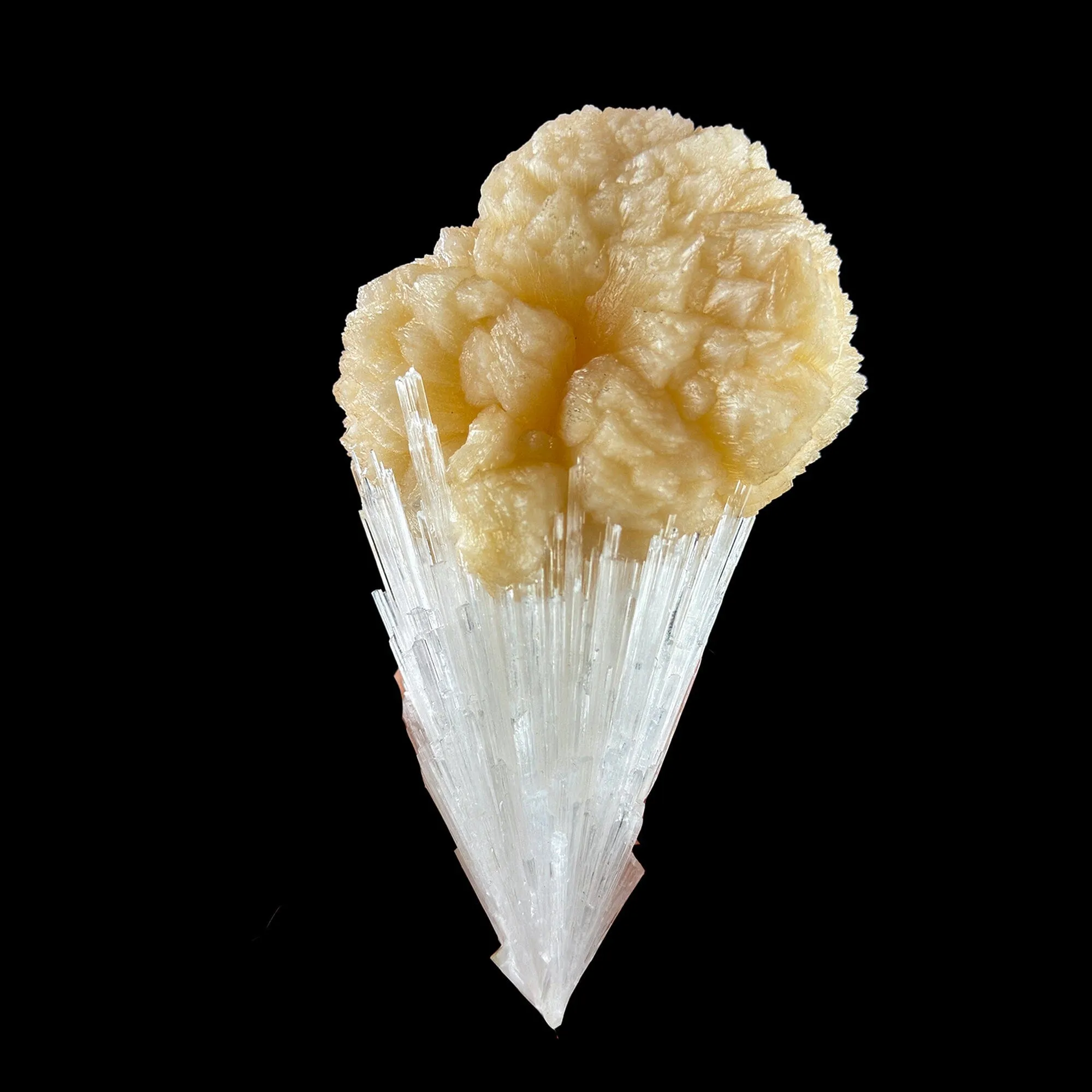 Rare Scolecite with  Stilbite bow tie Specimen from Nashik, India - image 2
