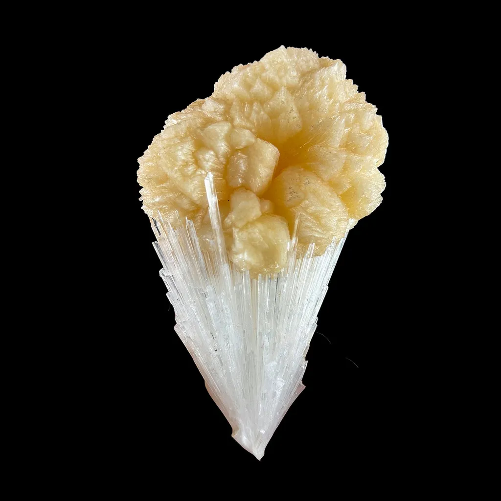 Rare Scolecite with  Stilbite bow tie Specimen from Nashik, India image