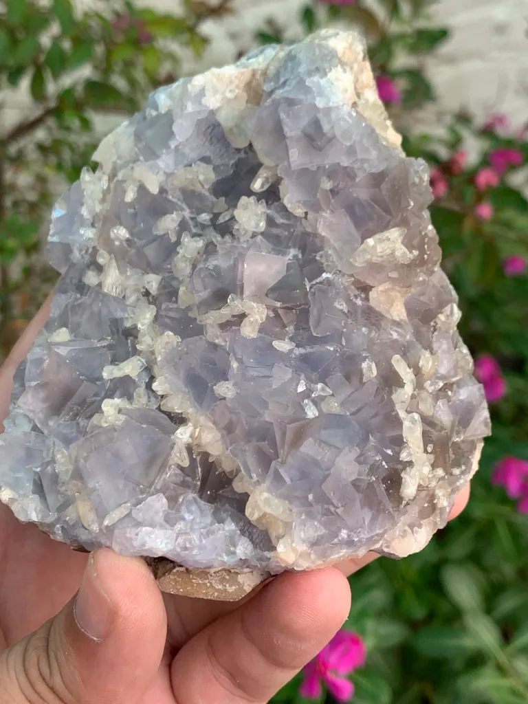 Rare Sky Blue Fluorite with Calcite Specimen from Pakistan - image 3