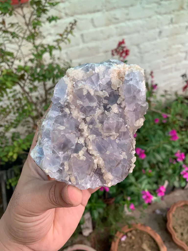Rare Sky Blue Fluorite with Calcite Specimen from Pakistan - image 5