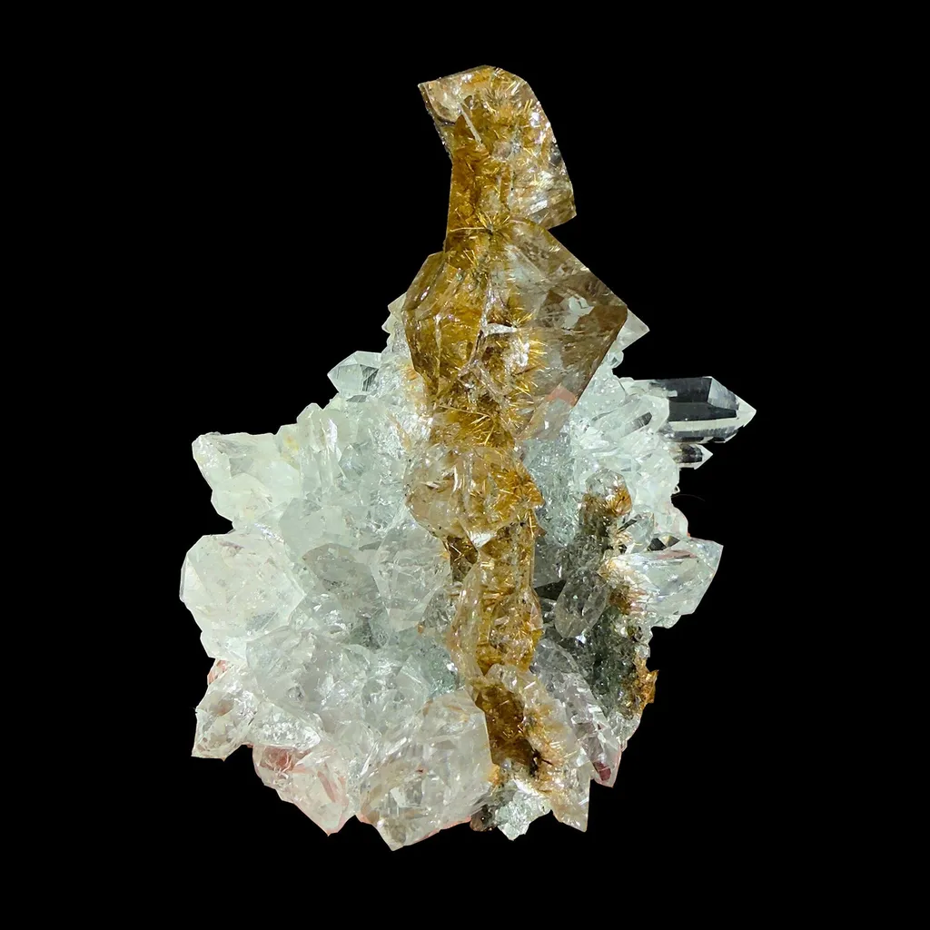 Rare Stacked Octahedral Quartz with Rutile from Himalaya – Fine Mineral Specimen | Natural Rutile Quartz Crystal Cluster | Collector Grade Display Piece | Global Collector Mineral - image 2
