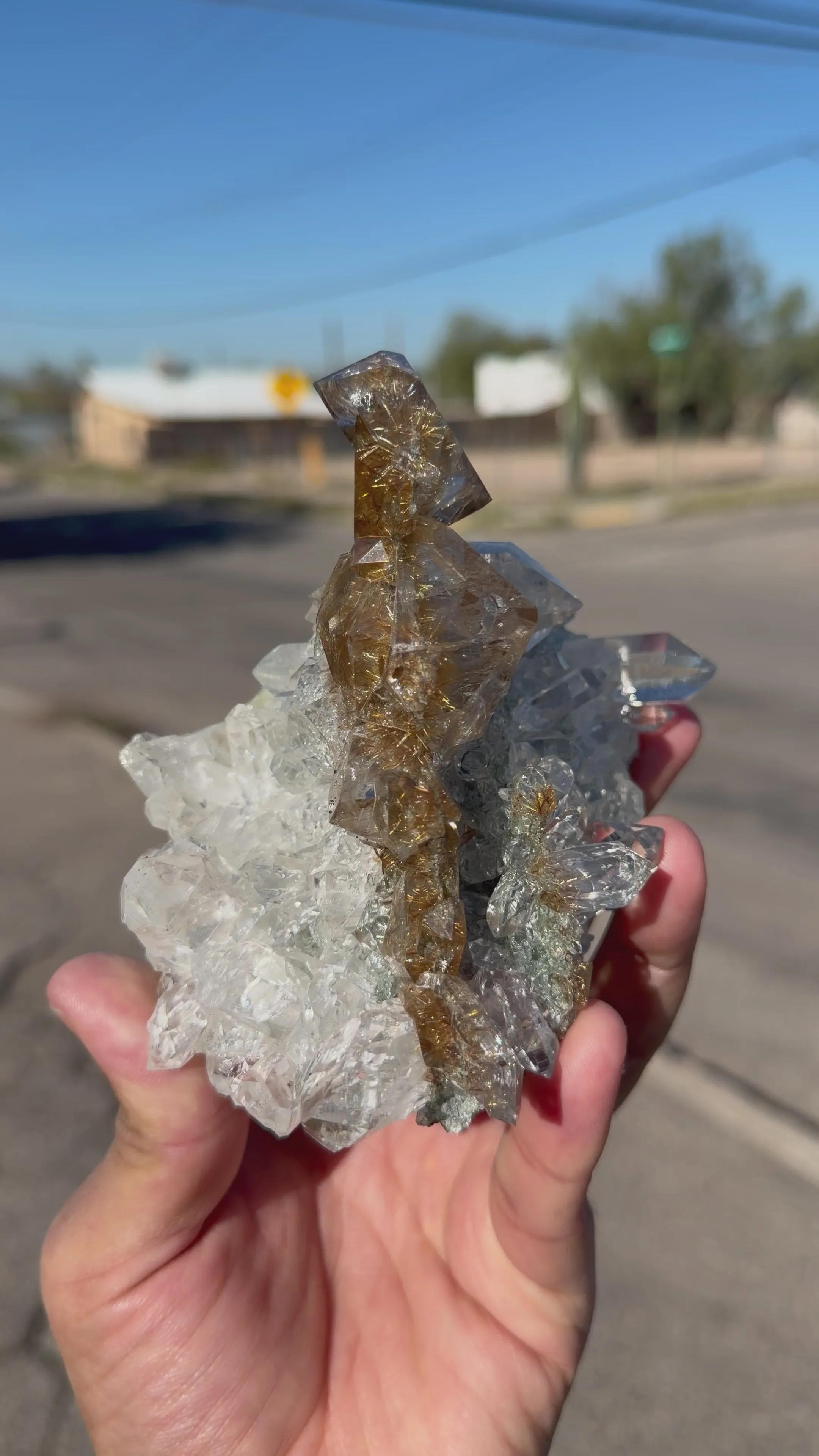 Rare Stacked Octahedral Quartz with Rutile from Himalaya – Fine Mineral Specimen | Natural Rutile Quartz Crystal Cluster | Collector Grade Display Piece | Global Collector Mineral - image 7