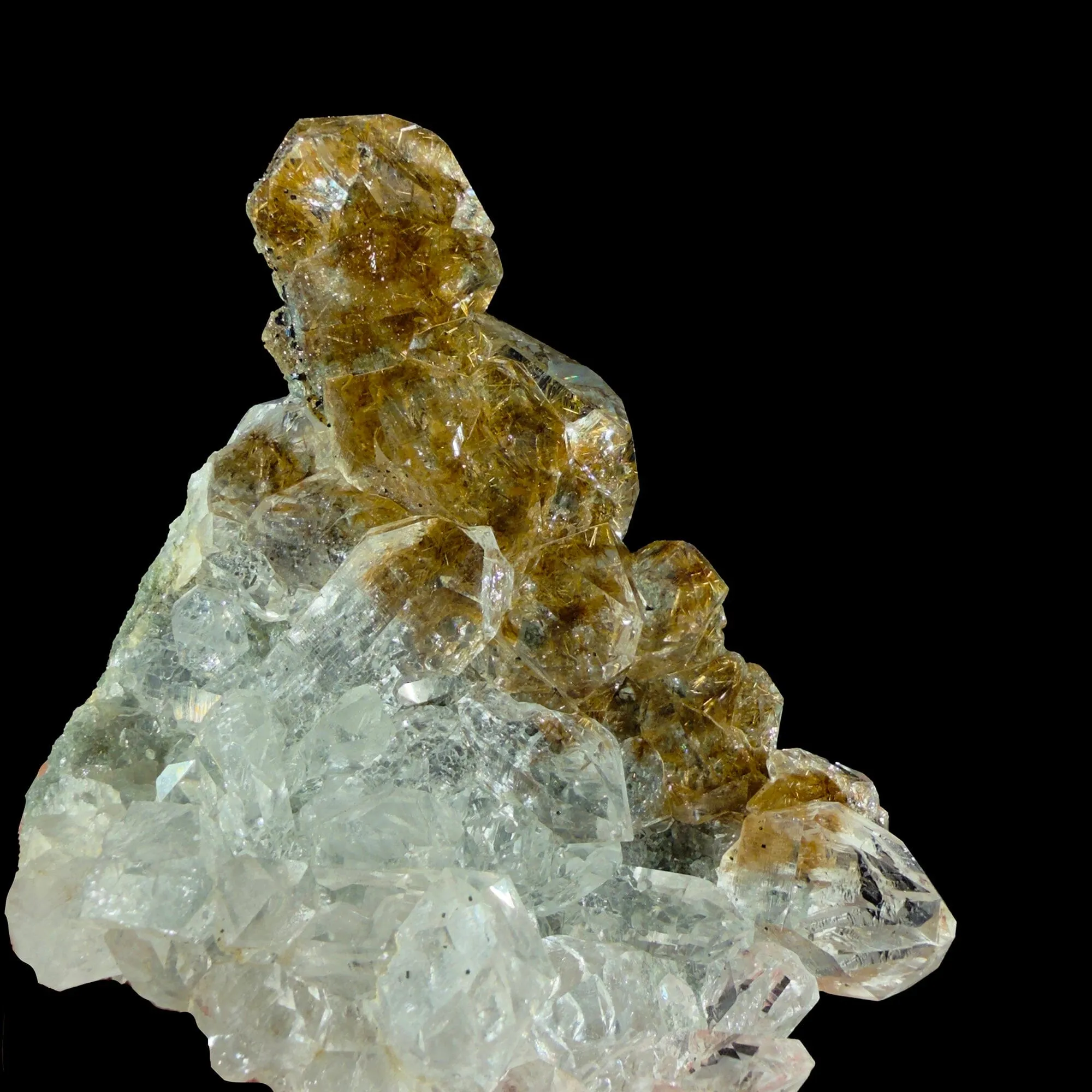 Rare Stacked Octahedral Quartz with Rutile from Himalaya – Fine Mineral Specimen | Natural Rutile Quartz Crystal Cluster | Collector Grade Display Piece | Global Collector Mineral - image 3