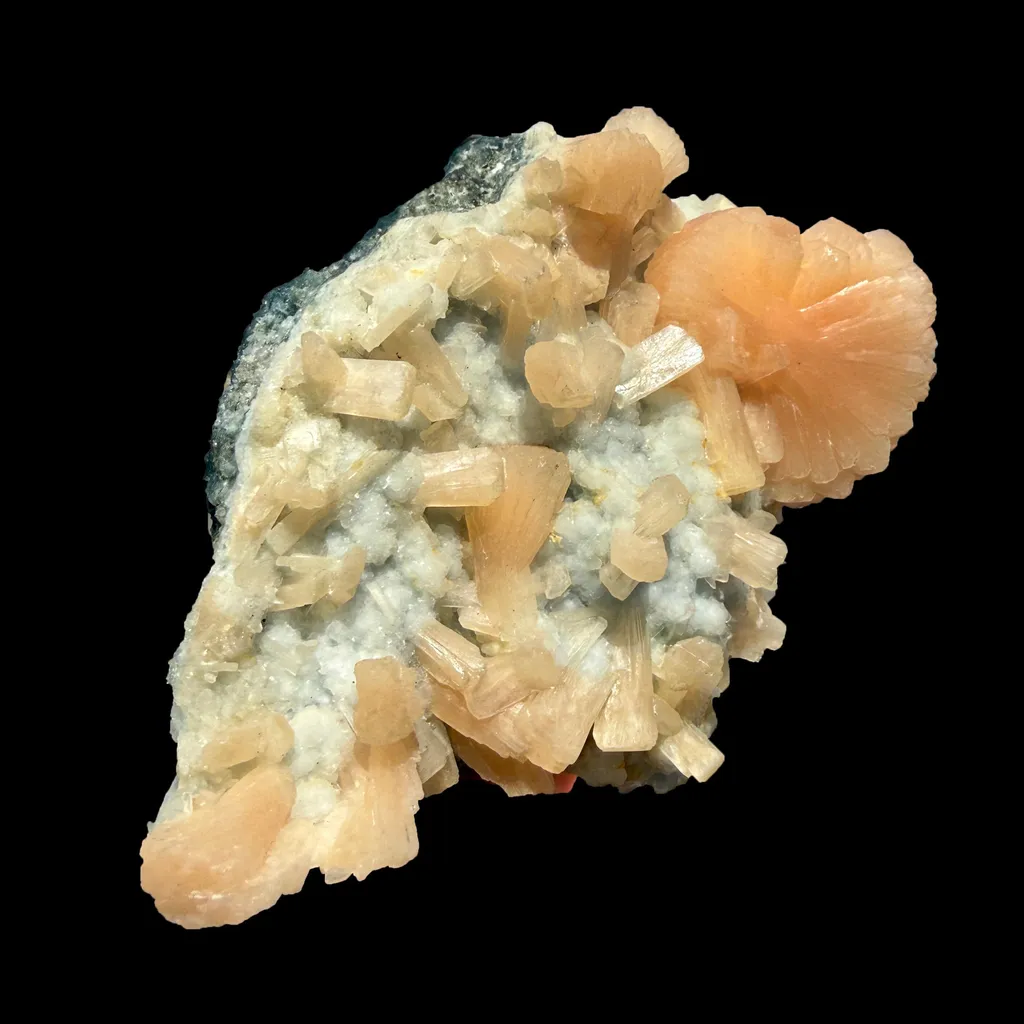 Rare Stellerite Cluster on Chalcedony Matrix - Zeolite Mineral Specimen from Nashik - image 5
