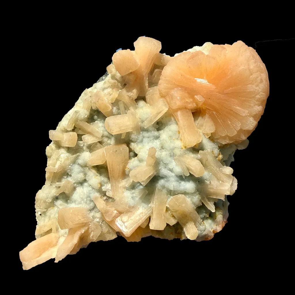 Rare Stellerite Cluster on Chalcedony Matrix - Zeolite Mineral Specimen from Nashik - image 3