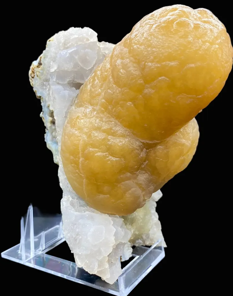 Rare Thick Fluorite Crystal on Chalcedony Matrix | Raw Indian Zeolite Mineral Specimen from Madhya Pradesh DK14 image