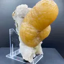 Rare Thick Fluorite Crystal on Chalcedony Matrix | Raw Indian Zeolite Mineral Specimen from Madhya Pradesh DK14 - image 1