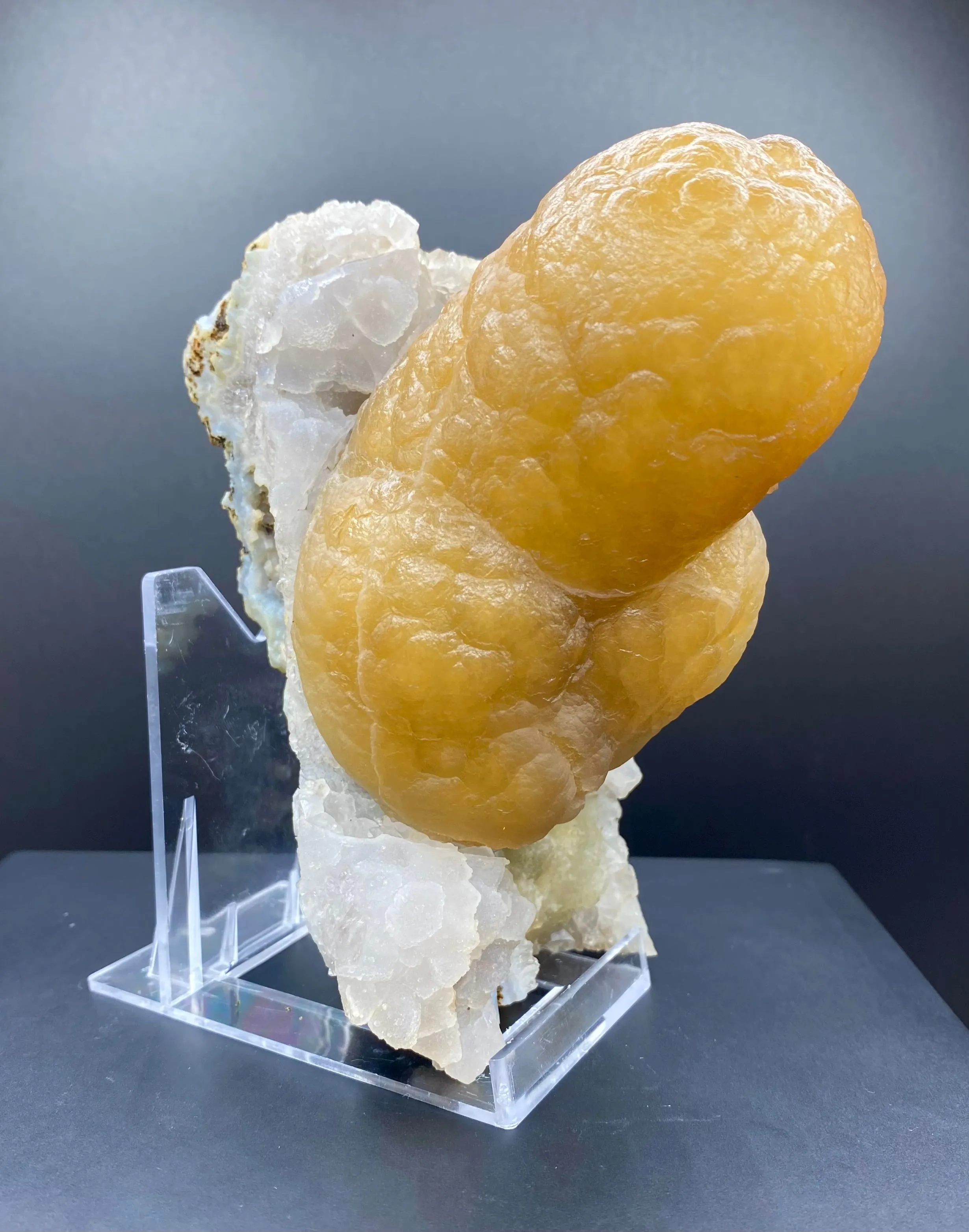 Rare Thick Fluorite Crystal on Chalcedony Matrix | Raw Indian Zeolite Mineral Specimen from Madhya Pradesh DK14 - image 1