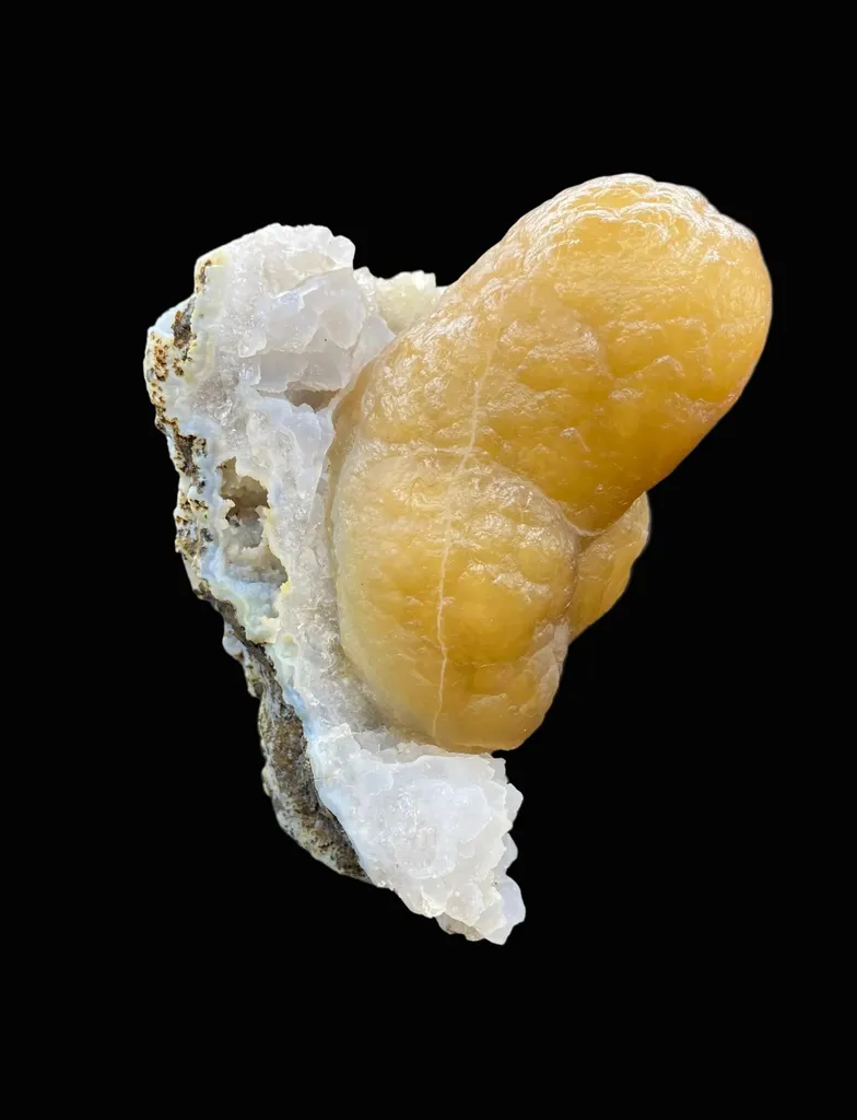Rare Thick Fluorite Crystal on Chalcedony Matrix | Raw Indian Zeolite Mineral Specimen from Madhya Pradesh DK14 - image 3