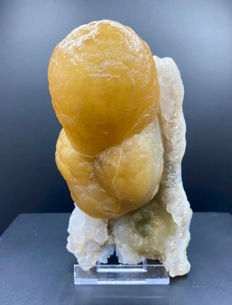 Rare Thick Fluorite Crystal on Chalcedony Matrix | Raw Indian Zeolite Mineral Specimen from Madhya Pradesh DK14 - image 2