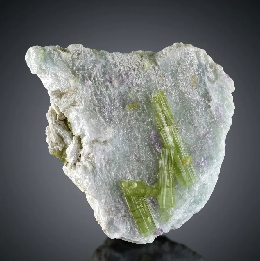 Rare Unique Shape Tourmaline Crystals on Matrix from Afghanistan image