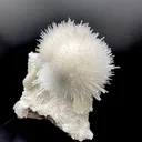 Rare White Mesolite on Mordenite – Porcupine Spray Zeolite Specimen from India - image 1