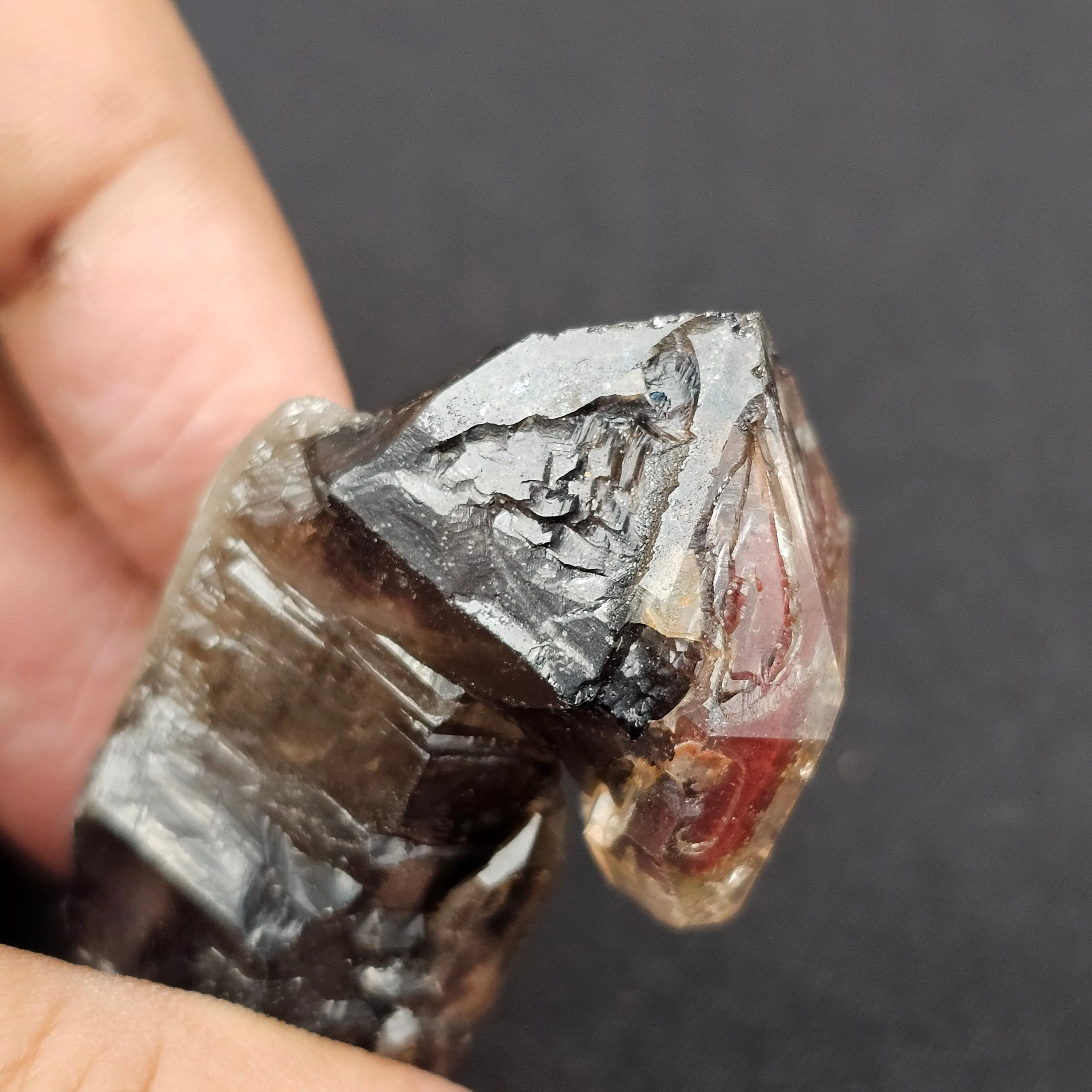 Rarest Dual Sceptre Quartz with Amethyst Phantom & Hematite Inclusions - image 7