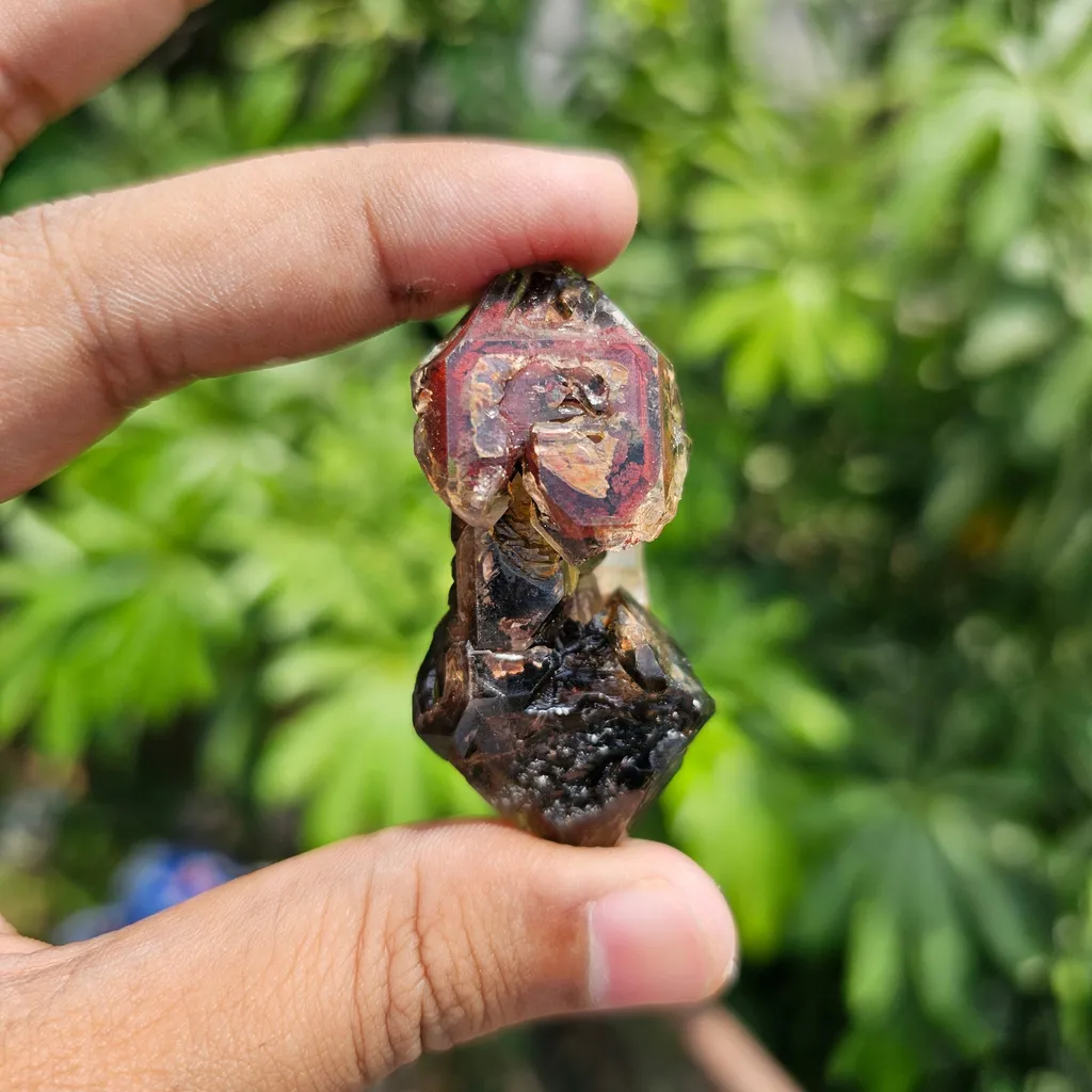 Rarest Dual Sceptre Quartz with Amethyst Phantom & Hematite Inclusions - image 2