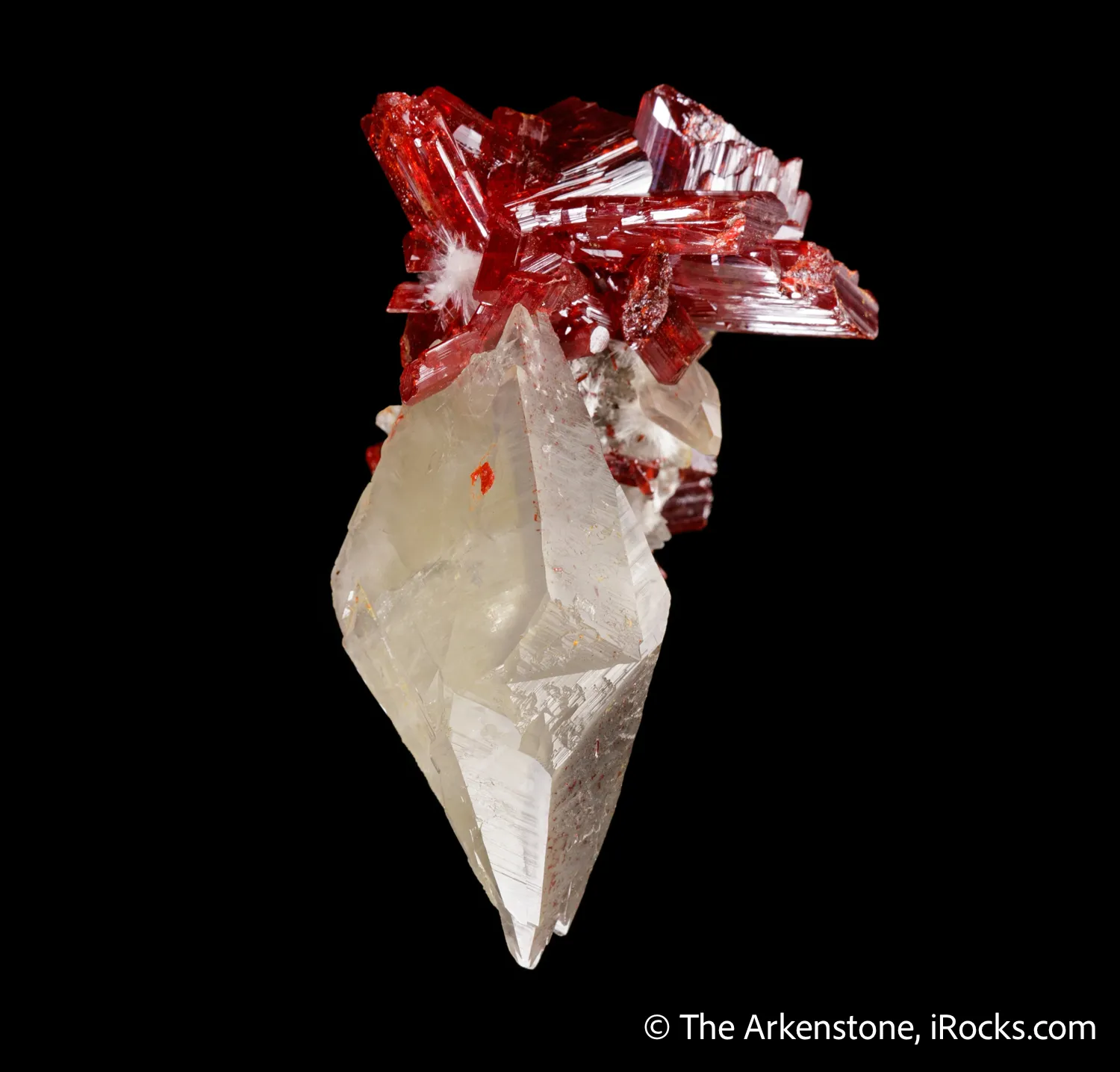 Realgar on Calcite with Picropharmacolite - image 5