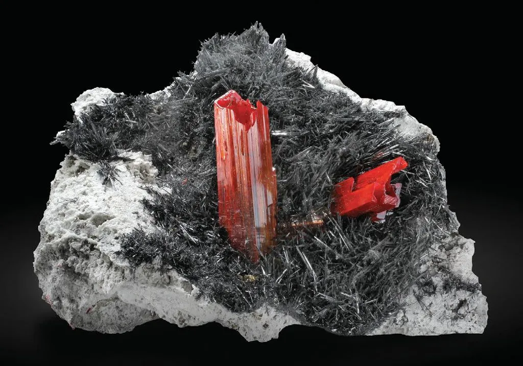 Realgar, Stibnite image