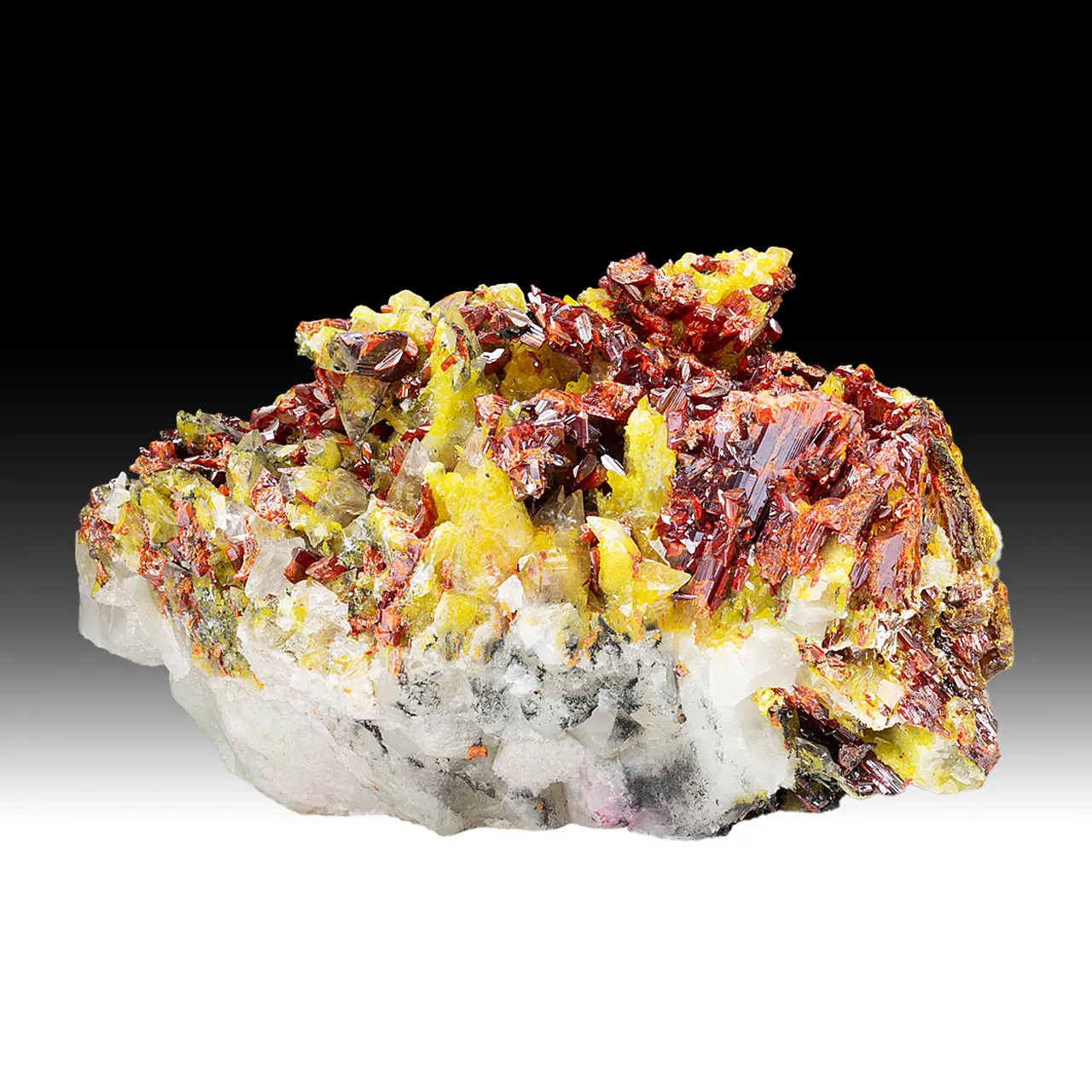 Realgar with Pararealgar, Calcite - image 1