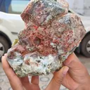 Red and green Apophyllite from India - image 2
