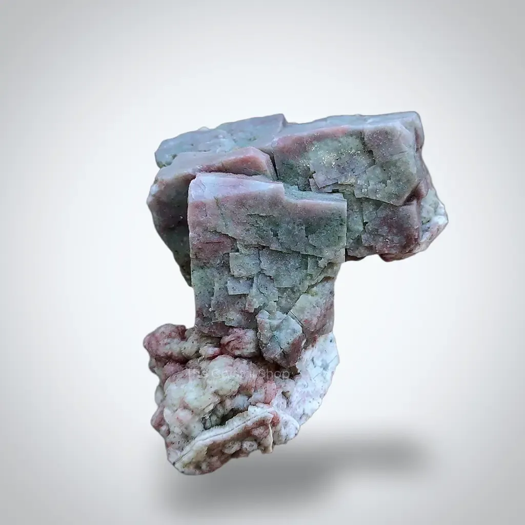 Red and green Apophyllite with Stilbite. - image 3