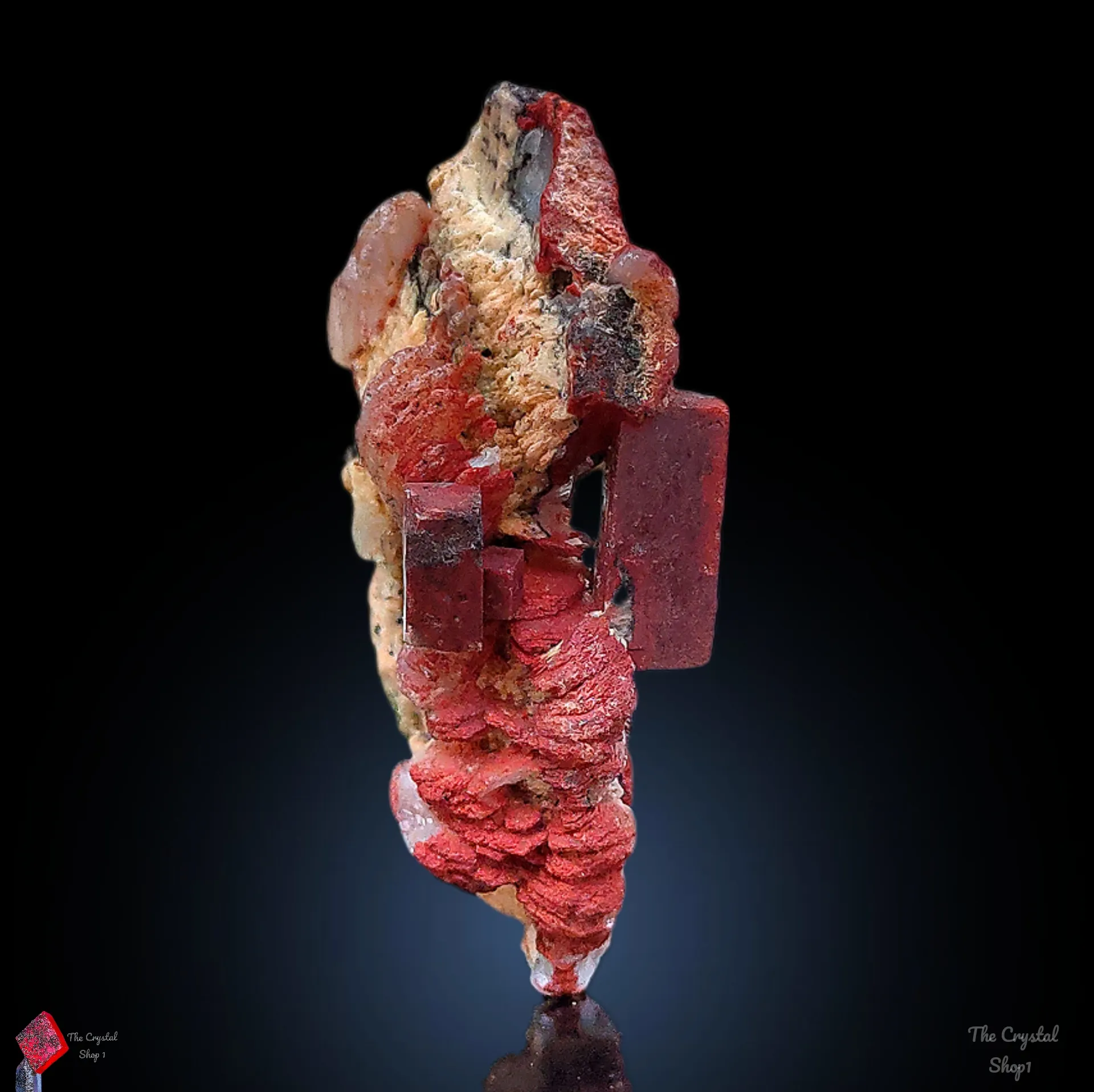 Red Apophyllite Aart  with Stilbite - image 7