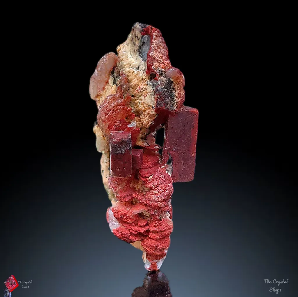 Red Apophyllite Aart  with Stilbite
