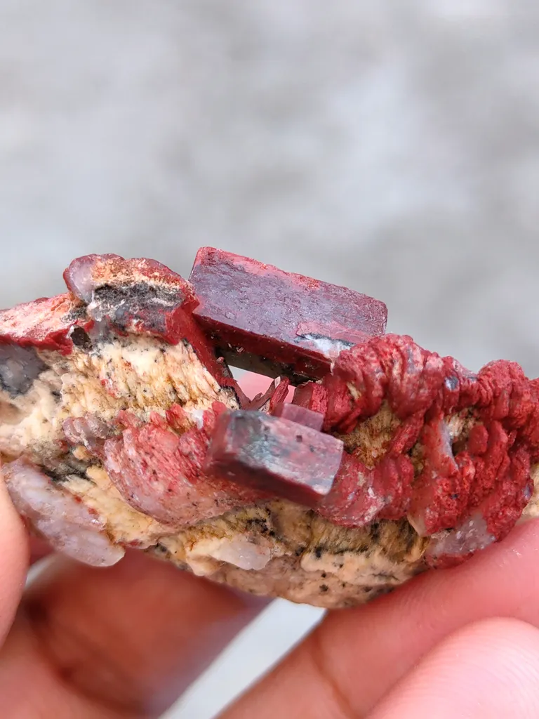 Red Apophyllite Aart with Stilbite - image 2