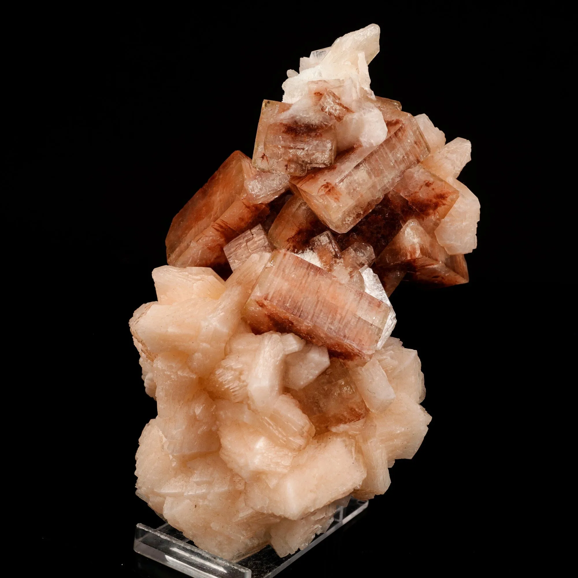 Red Apophyllite Cube With Stilbite Natural Mineral Specimen - image 3