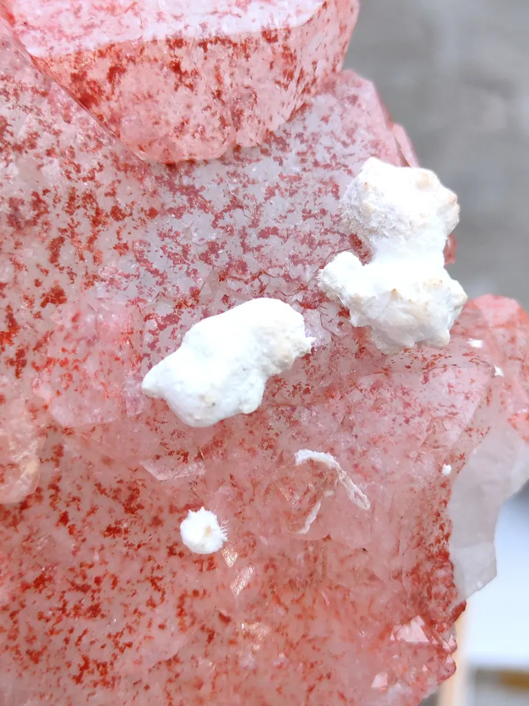 Red Apophyllite with Okenite Natural mineral Specimen - image 5