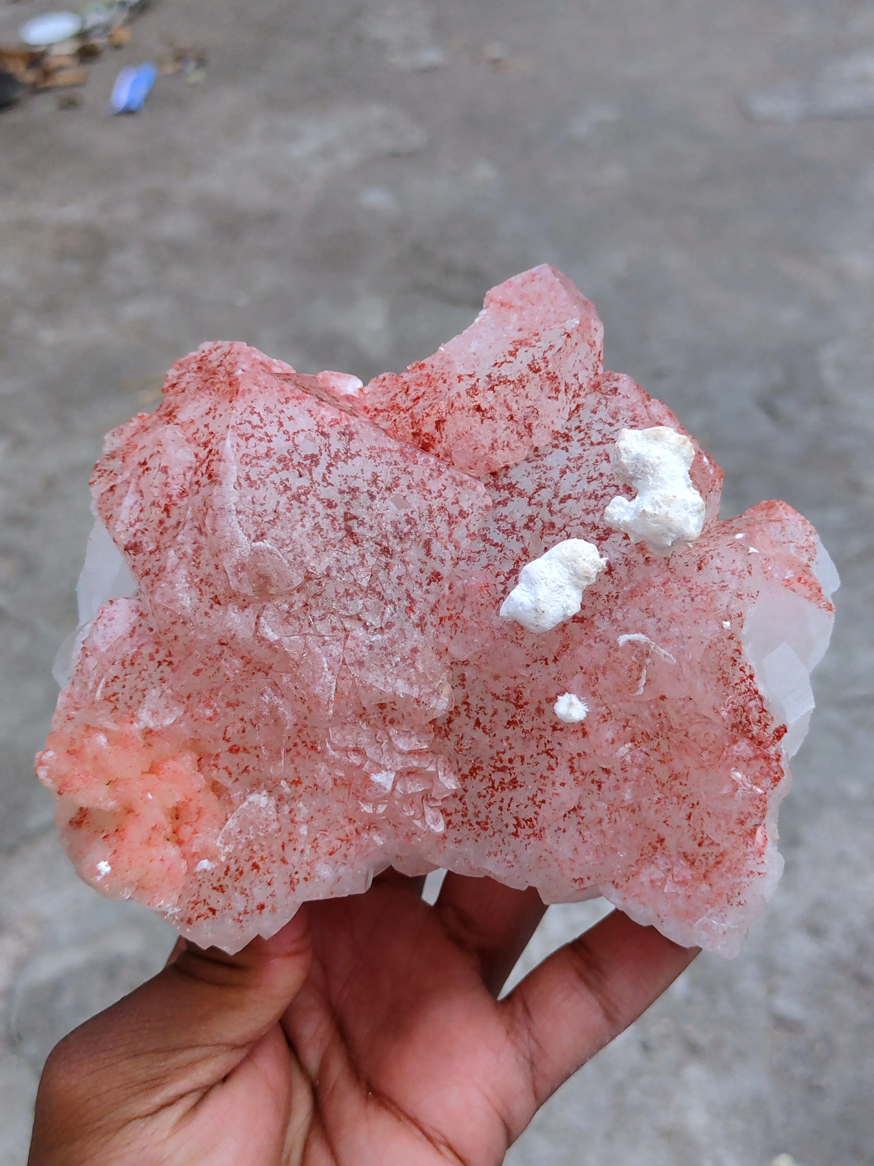 Red Apophyllite with Okenite Natural mineral Specimen - image 8