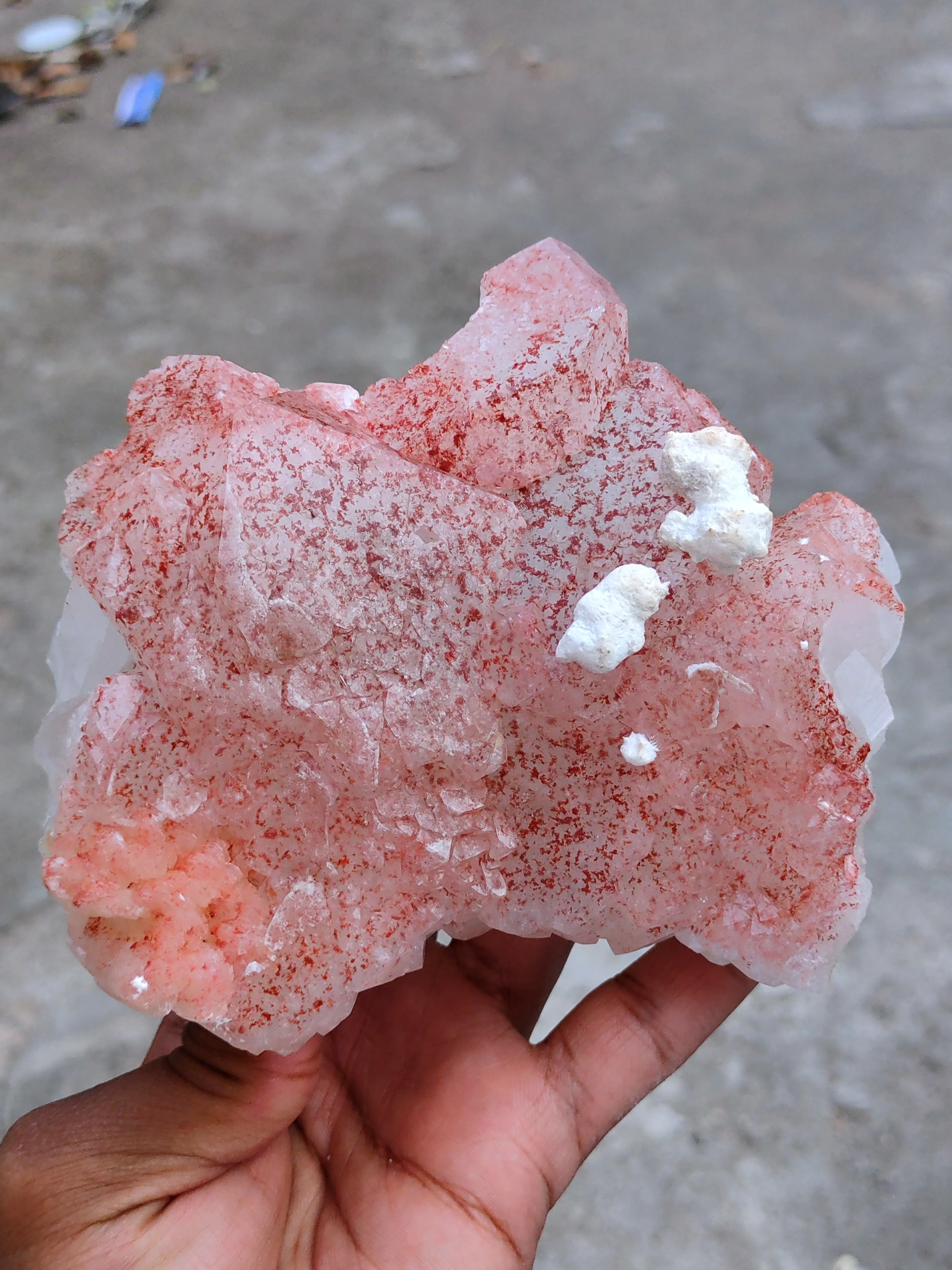 Red Apophyllite with Okenite Natural mineral Specimen - image 7