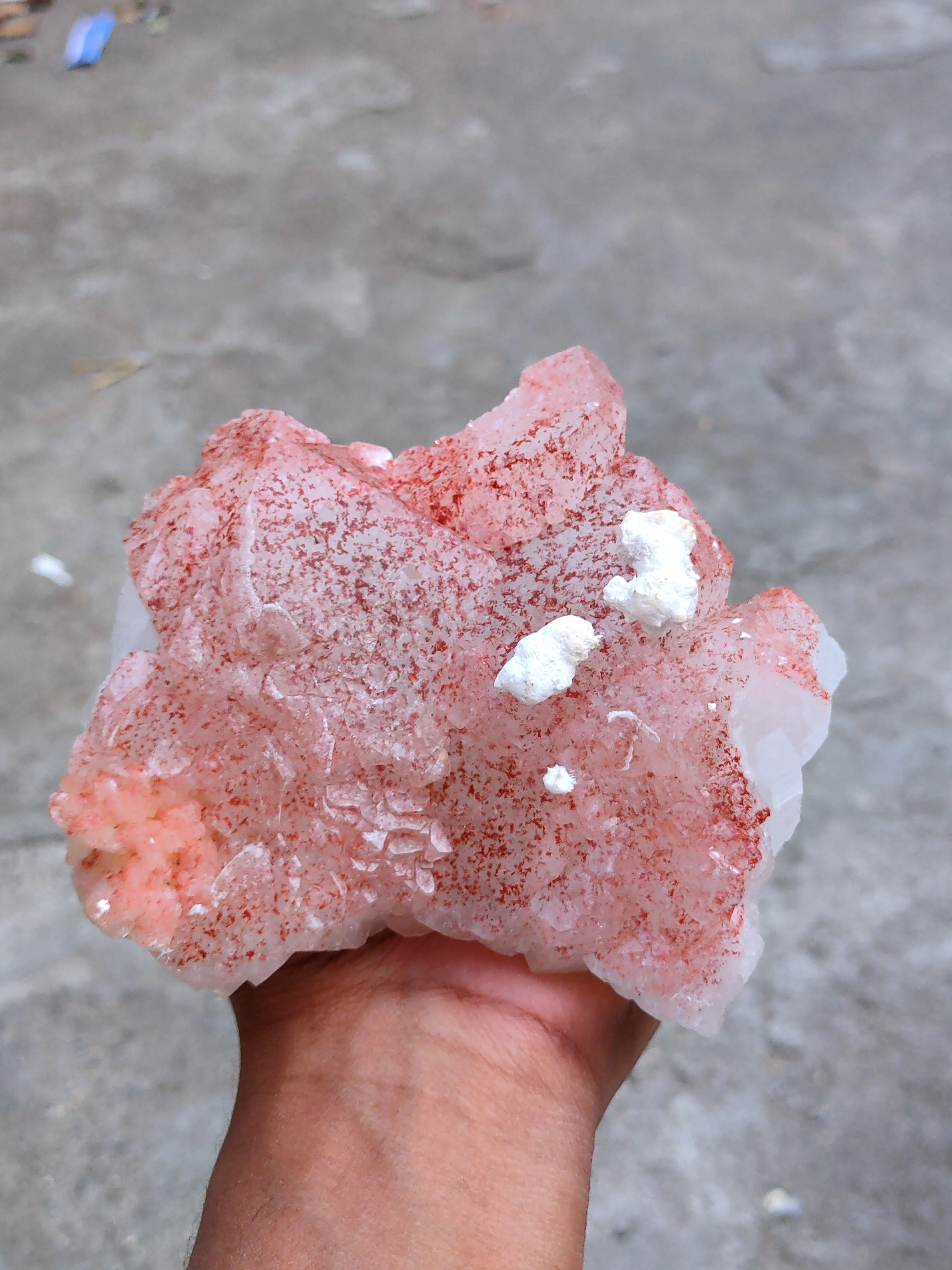 Red Apophyllite with Okenite Natural mineral Specimen - image 3