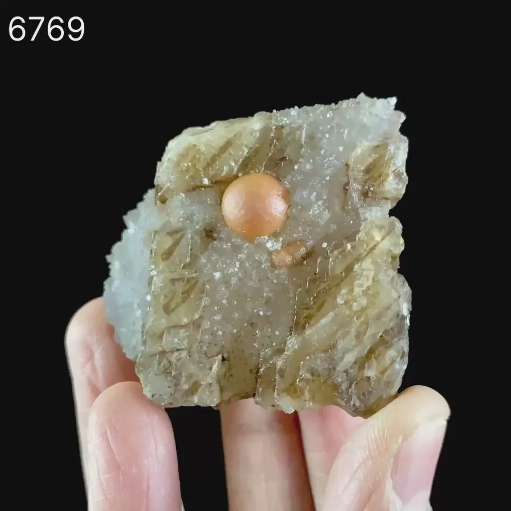 Red Botryoidal Fluorite Ball on Calcite Very Rare Natural Mineral Specimen - image 6