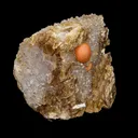 Red Botryoidal Fluorite Ball on Calcite Very Rare Natural Mineral Specimen - image 3
