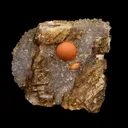 Red Botryoidal Fluorite Ball on Calcite Very Rare Natural Mineral Specimen - image 1