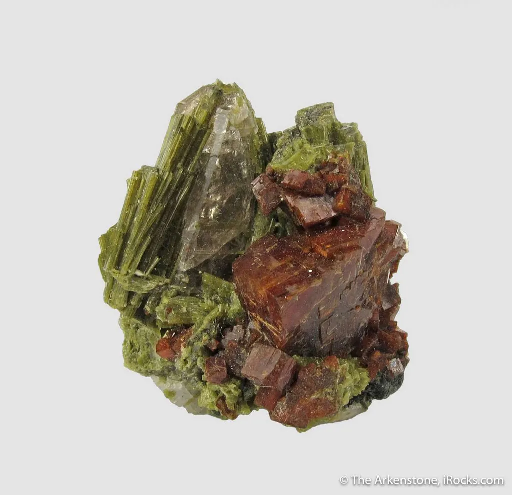 Red Chabazite with Epidote and Quartz image