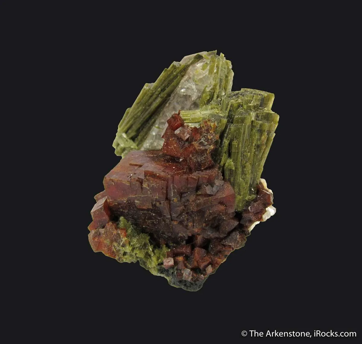 Red Chabazite with Epidote and Quartz - image 2