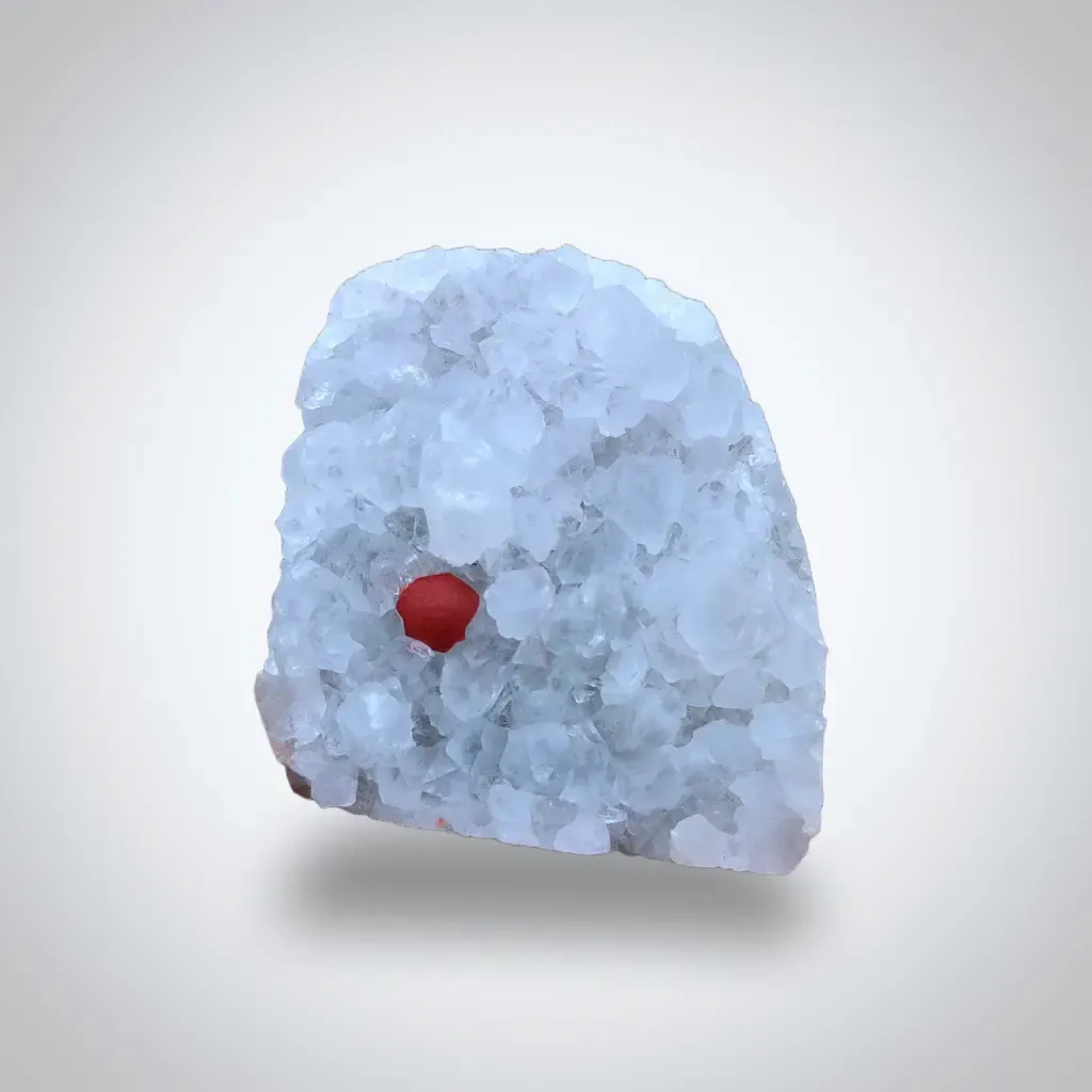 Red Fluorite on Quartz. image