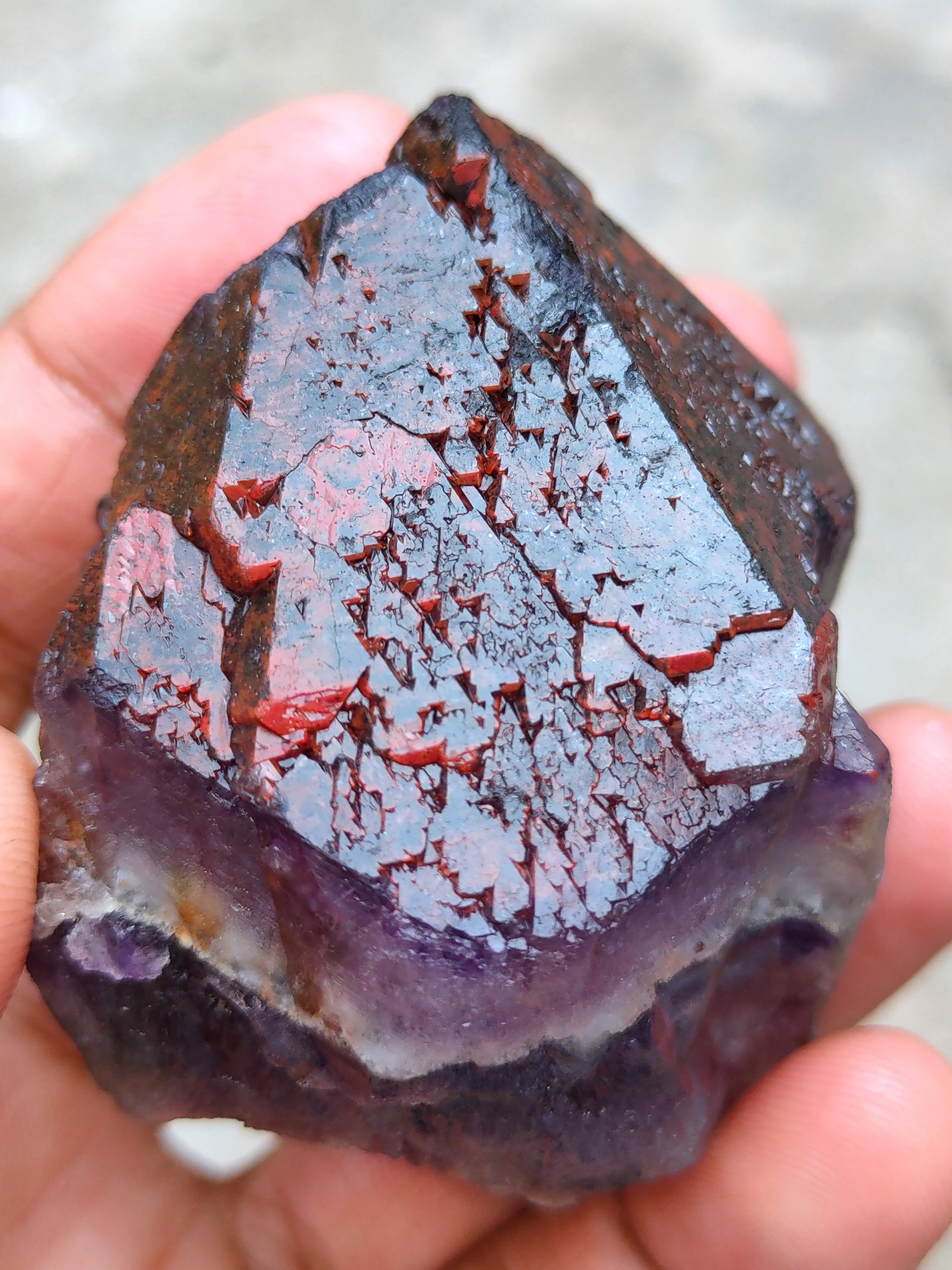 Red Hematite Amethyst Crystal - image 4