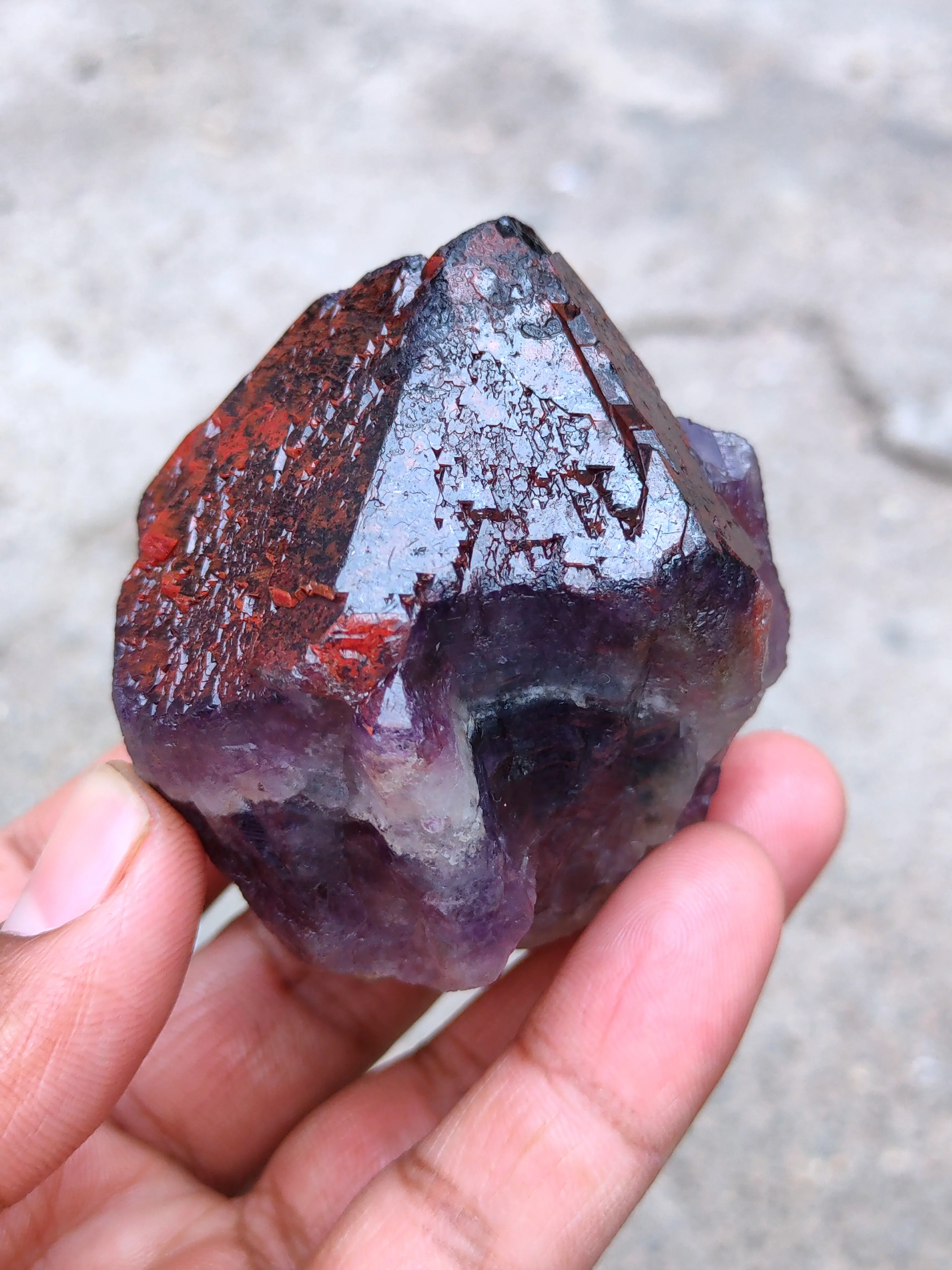 Red Hematite Amethyst Crystal - image 3