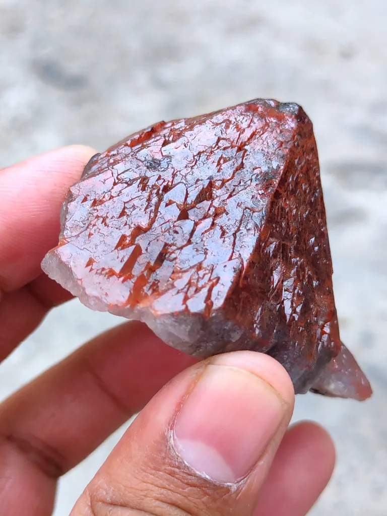 Red Hematite Amethyst Crystal - image 3