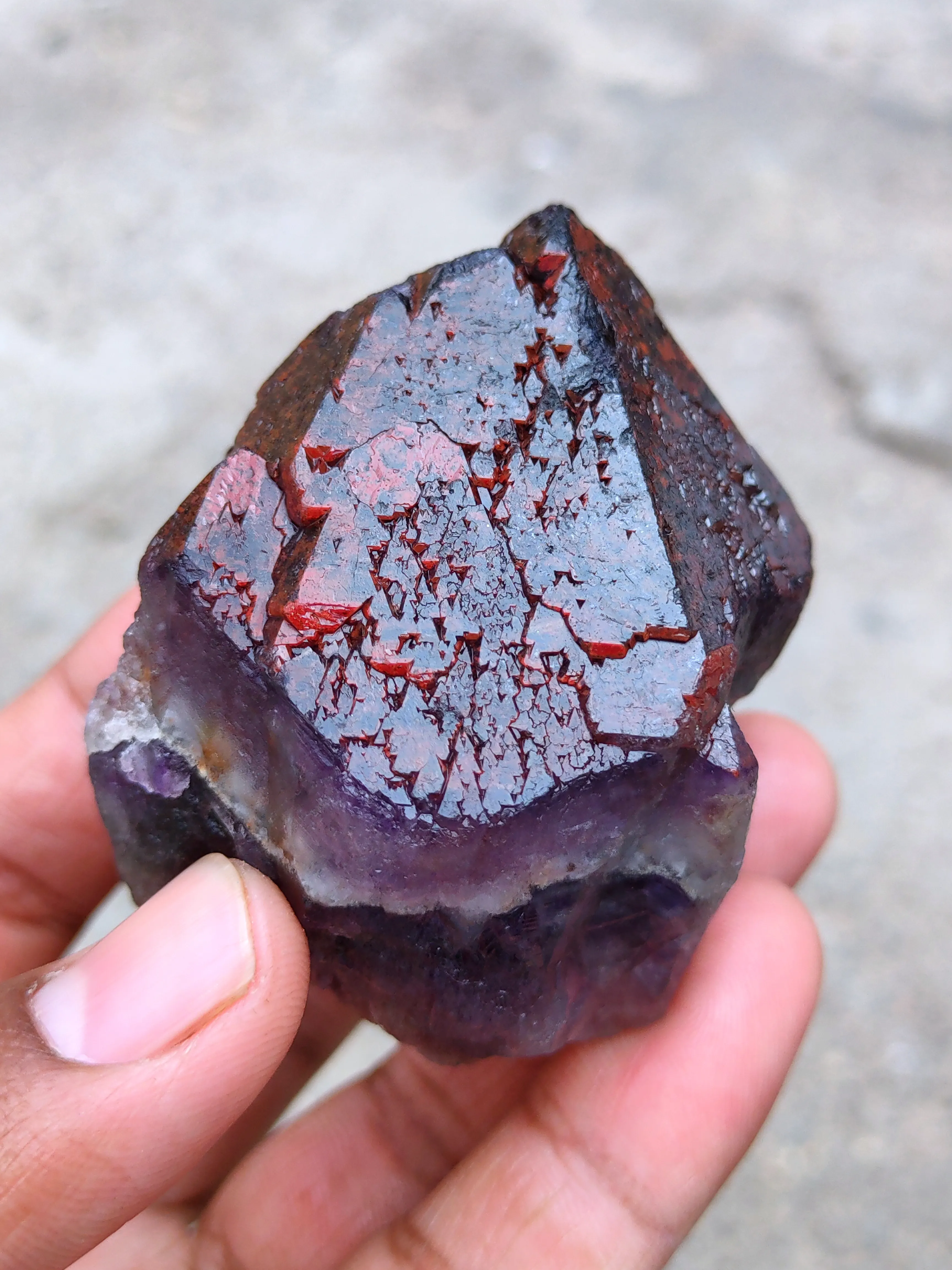 Red Hematite Amethyst Crystal - image 5