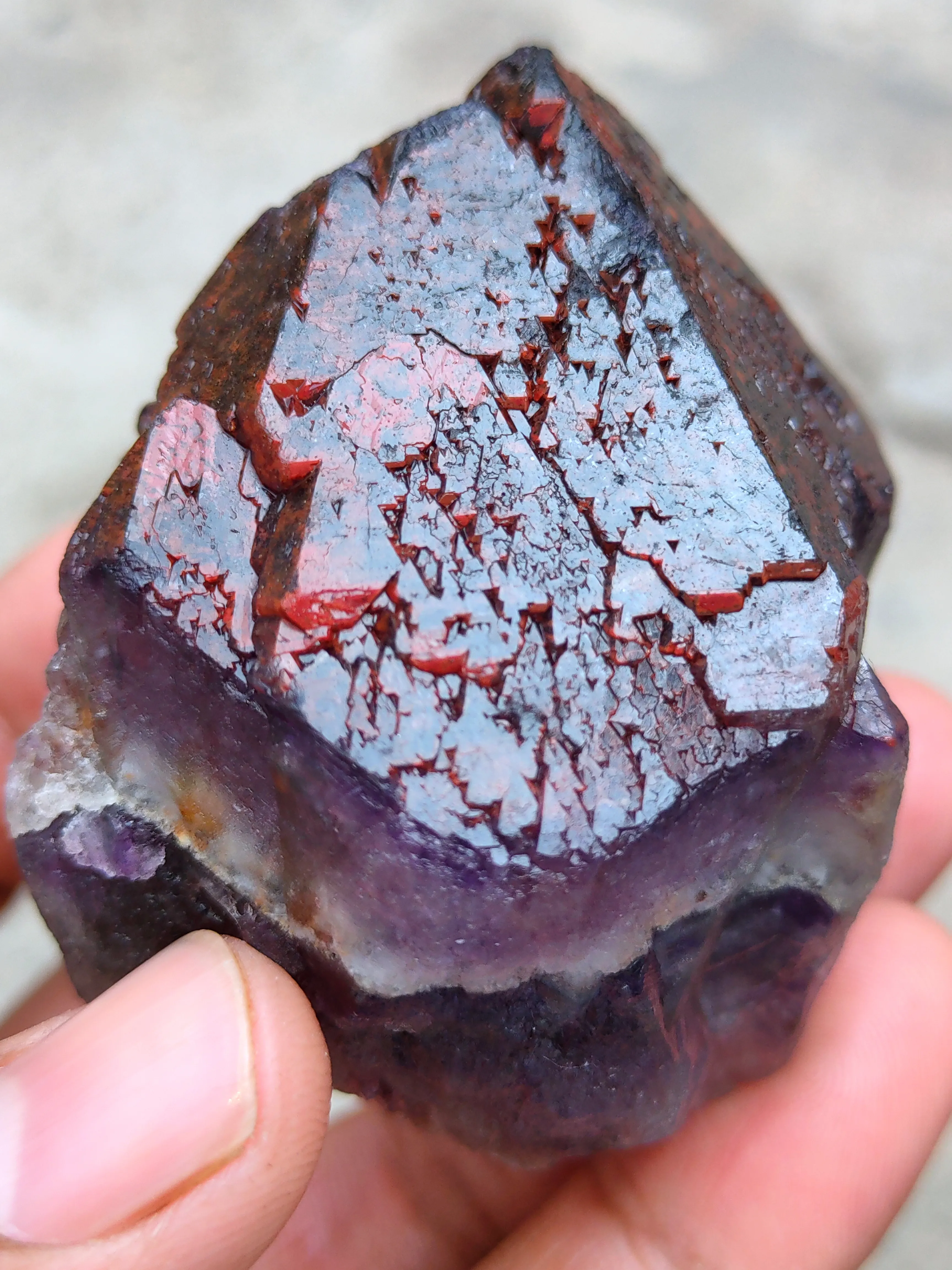 Red Hematite Amethyst Crystal - image 2