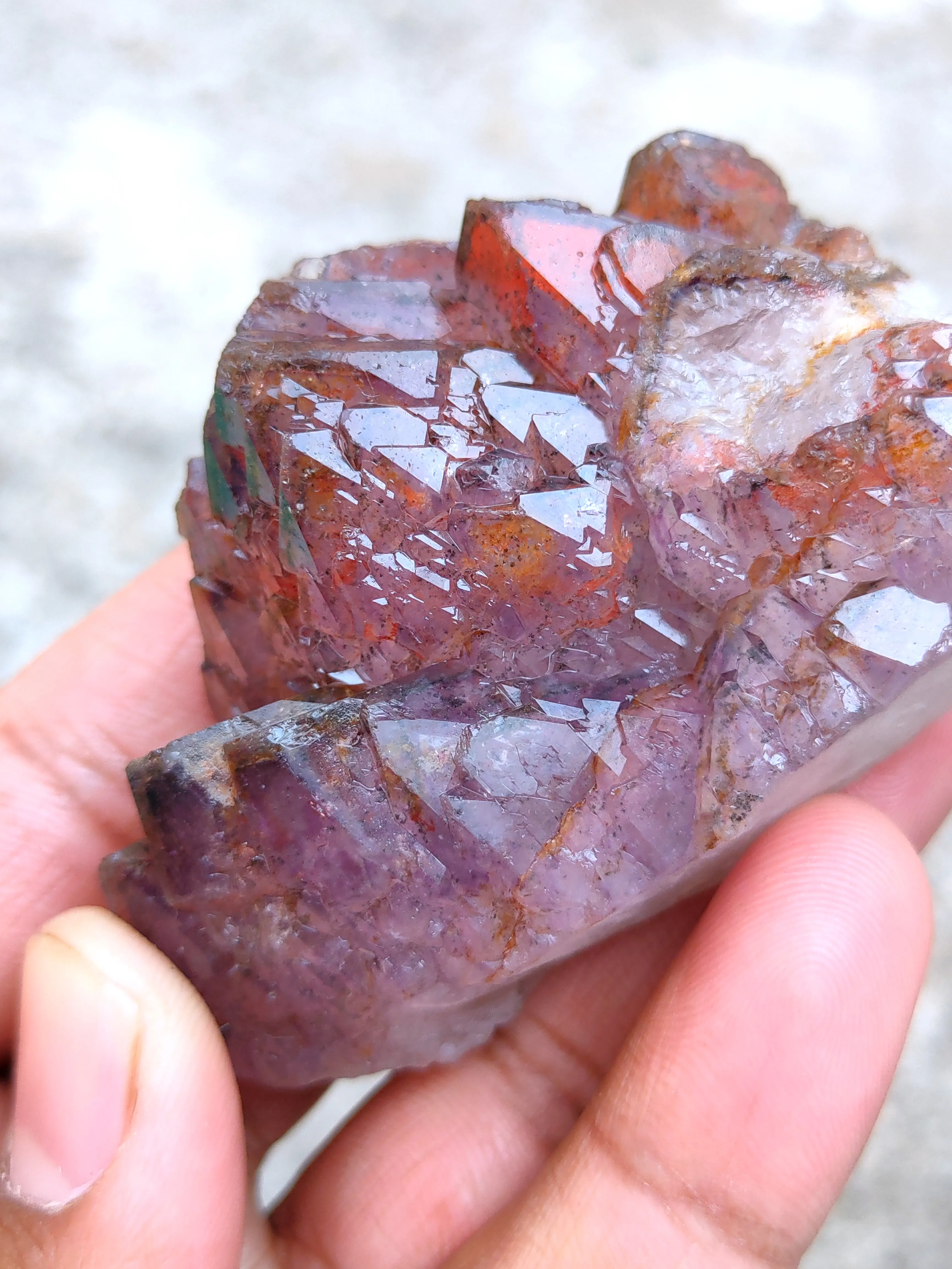 Red Hematite phantom quartz - image 3