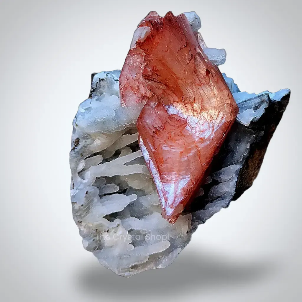 Red Heulandite on Chalcedony - image 9