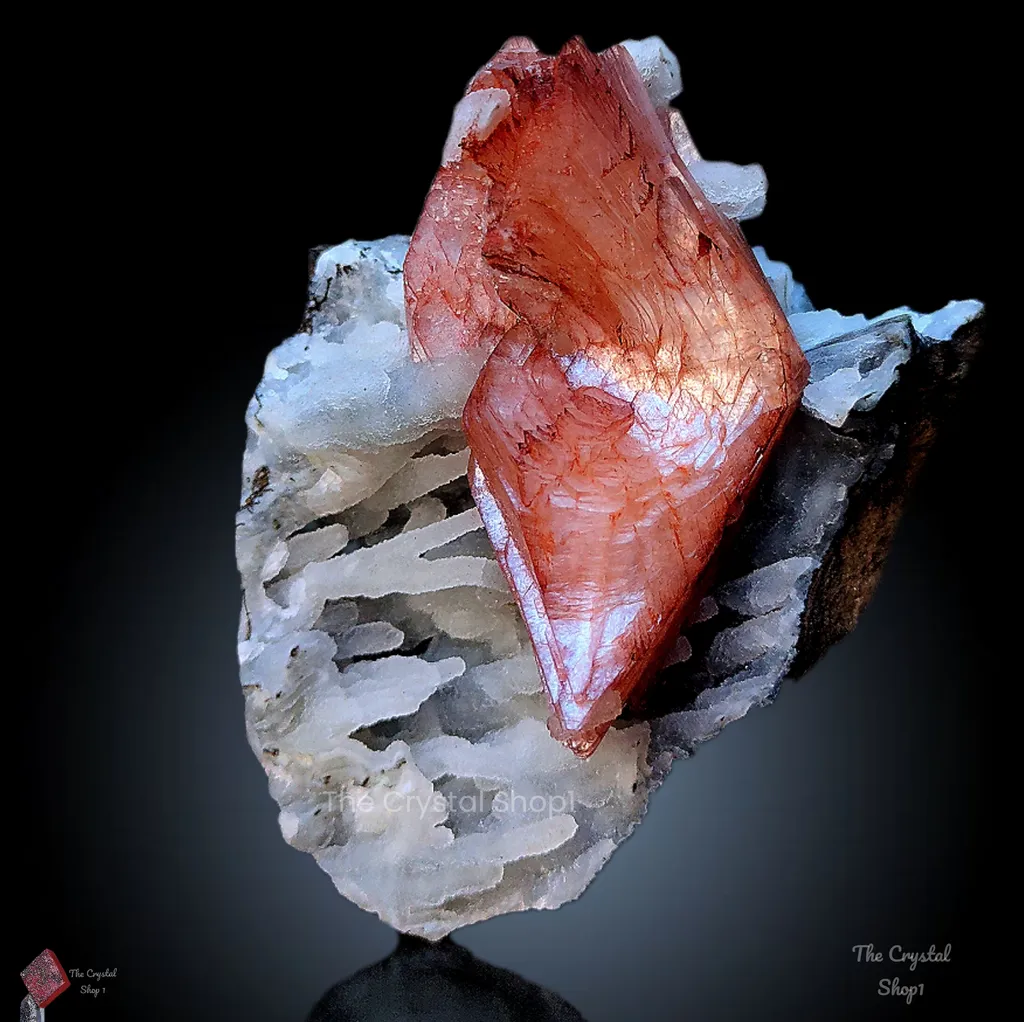 Red Heulandite on Chalcedony